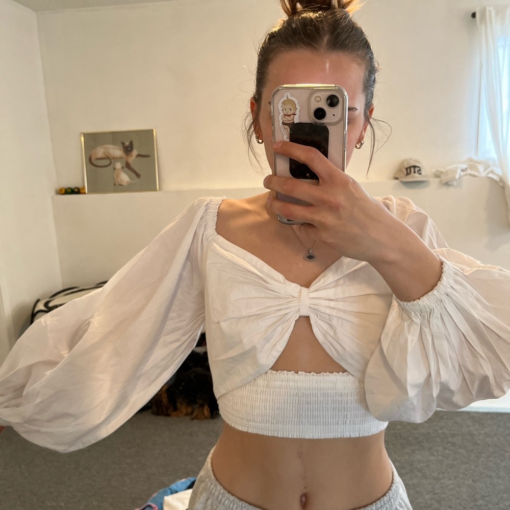White free people blouse